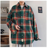 Camisas a cuadros de estilo urbano vintage de manga larga